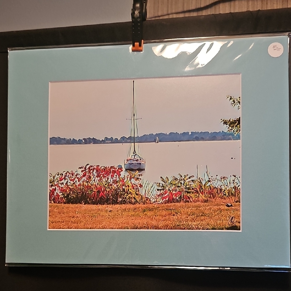 Sailboat In Maine High Quality Photograph With Mat